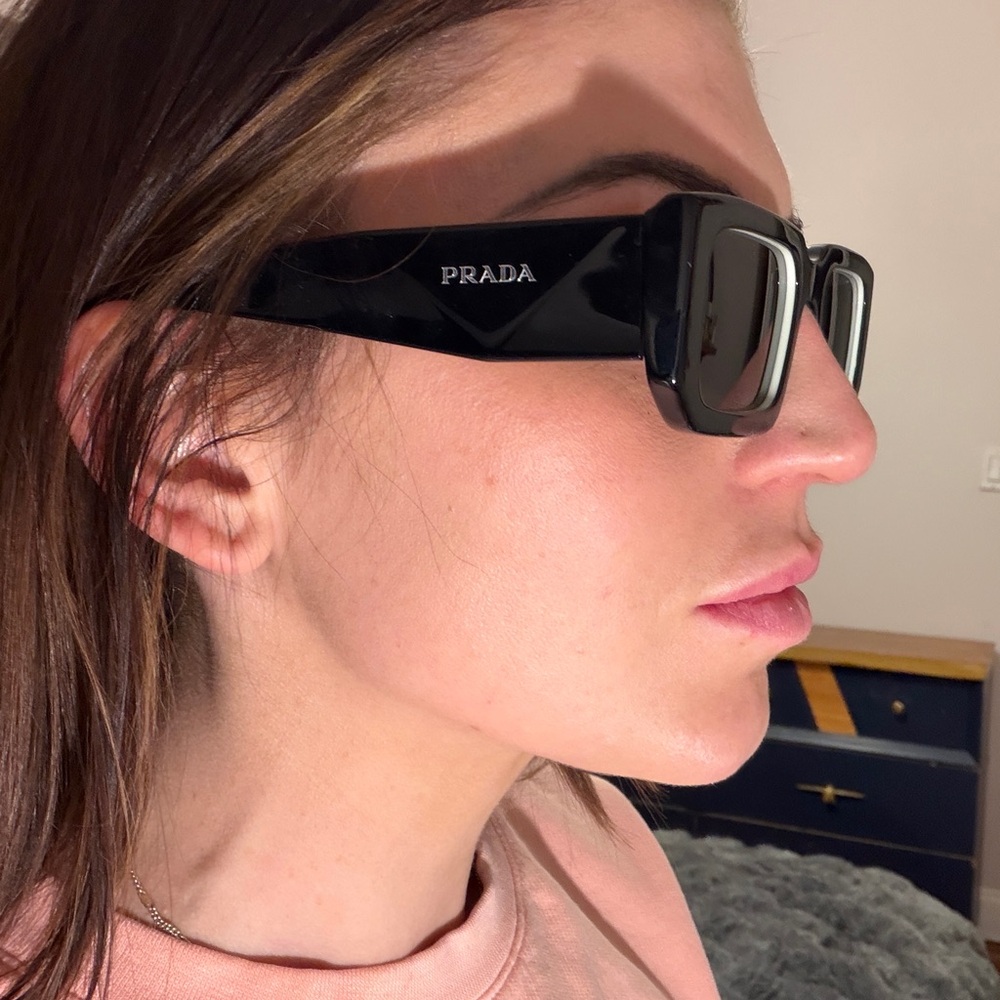 Prada Black Rectangular Sunglasses - image 3